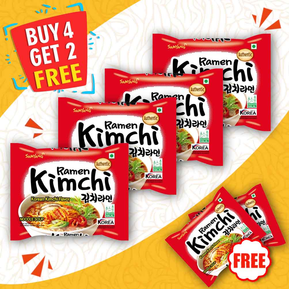 Samyang-Noodles-Kimchi-Ramen-Pouch-Buy-4-Get-2-Free
