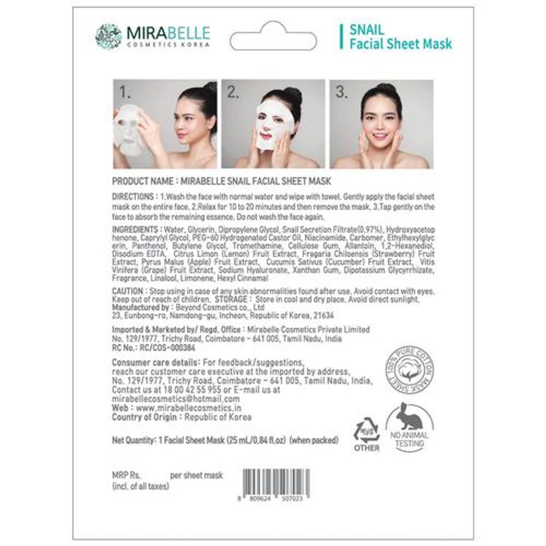 1691130167_40285980-2_1-mirabelle-cosmetics-korea-snail-facial-sheet-mask-nourishes-moisturises-hydrates-skin